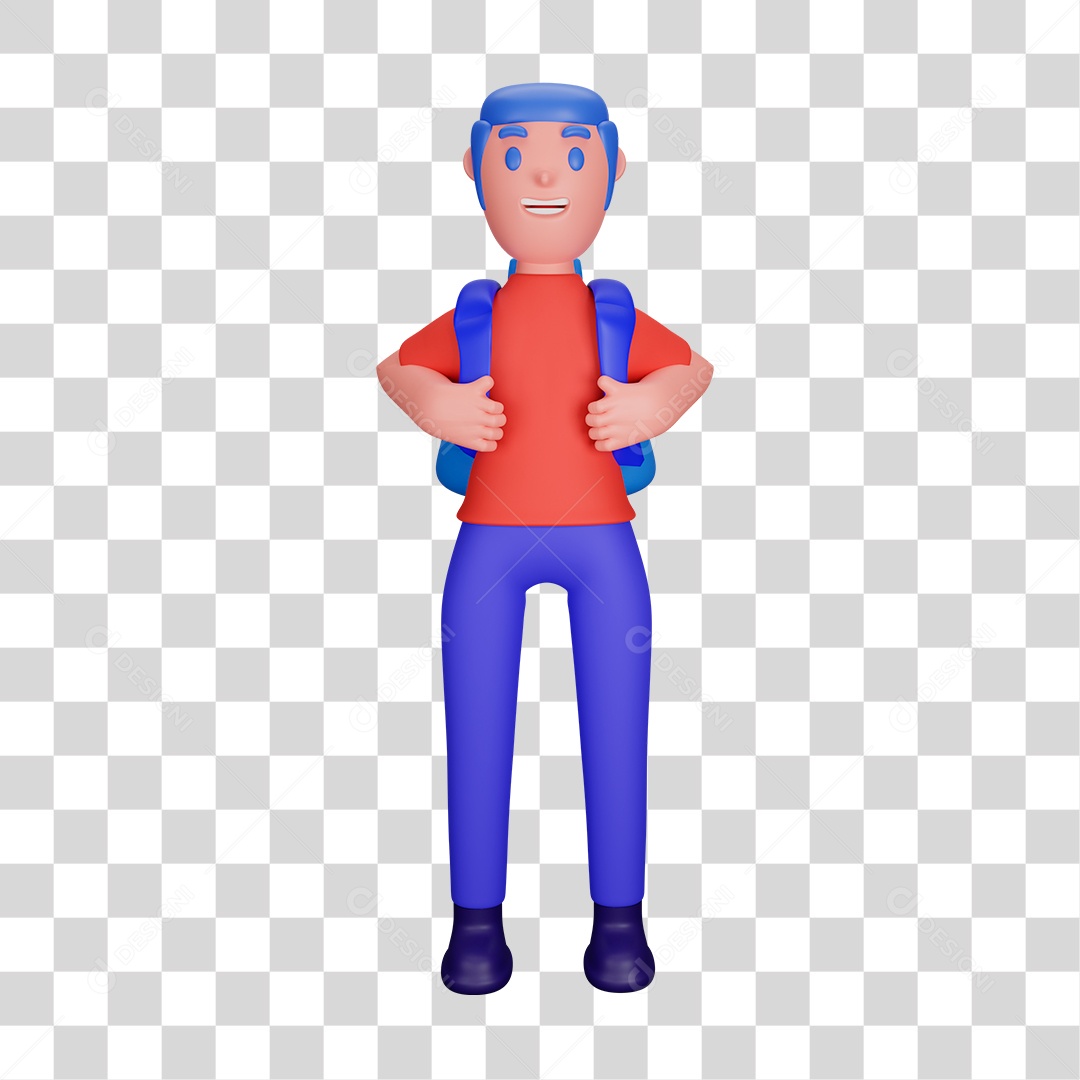 Menino com Mochila PNG Transparente