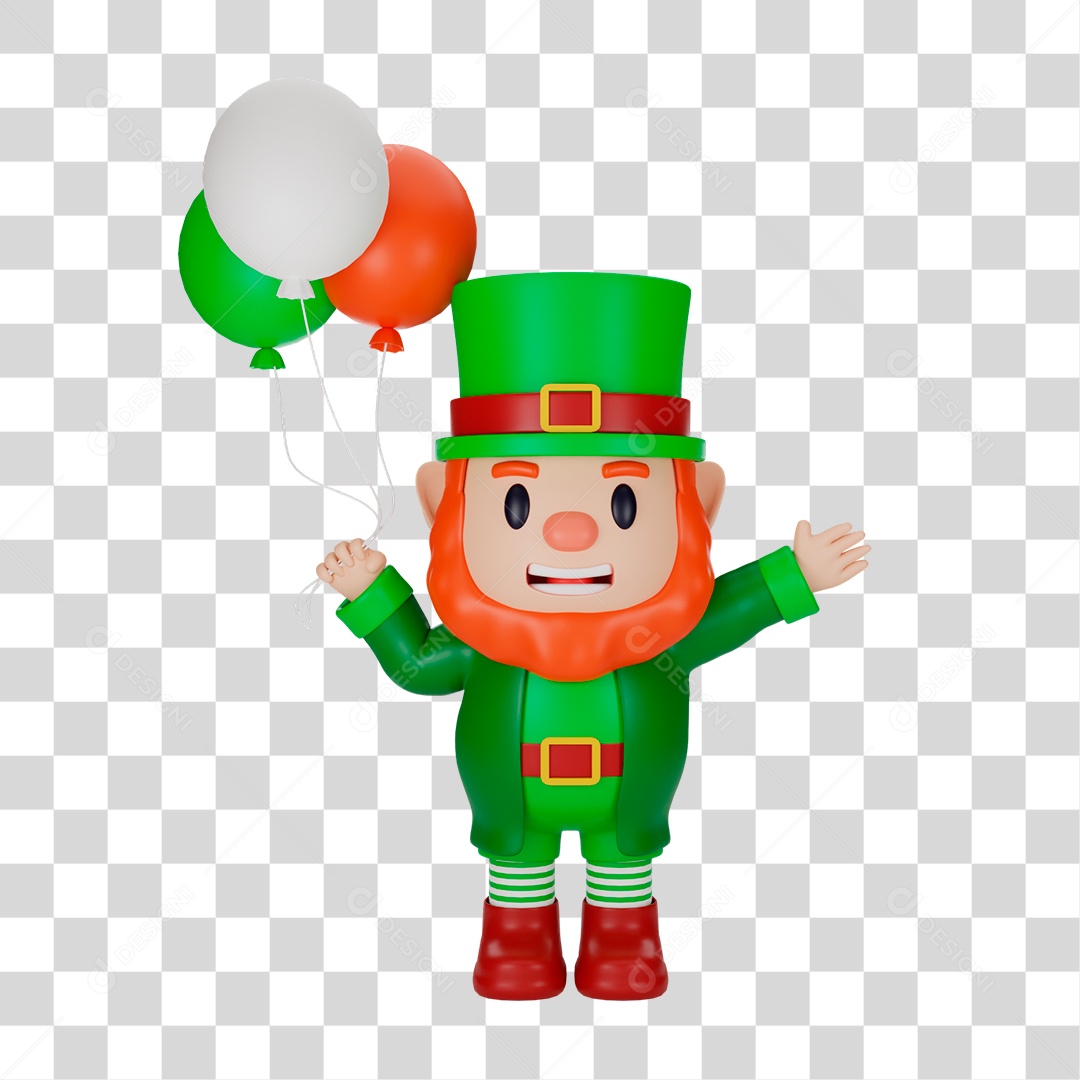 Elemento 3D de Duende PNG Transparente