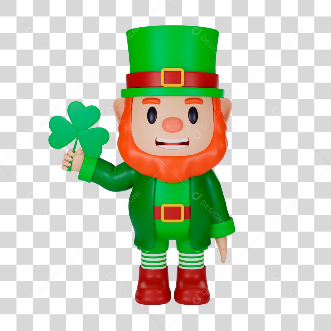 Elemento 3D de Duende PNG Transparente