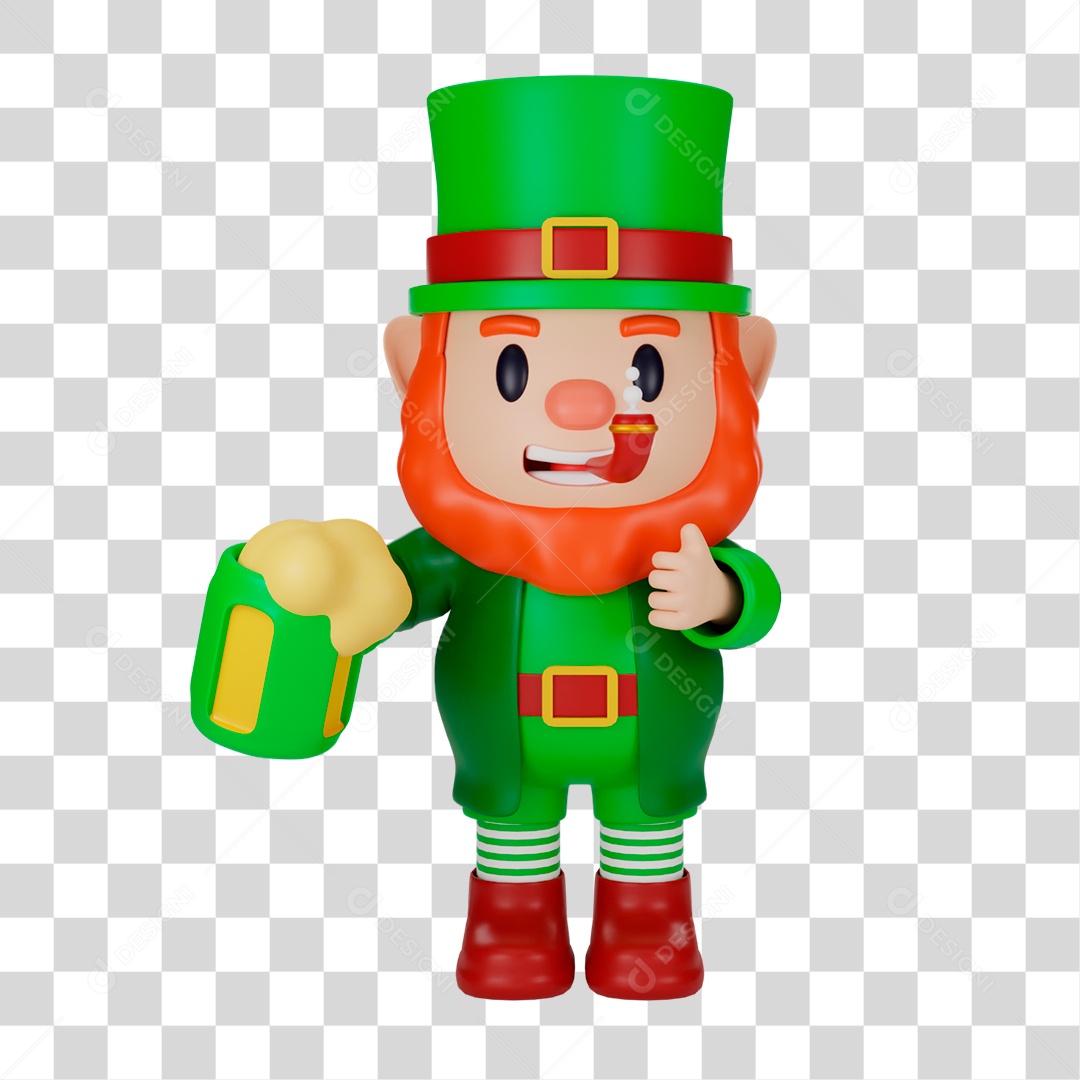 Elemento 3D de Duende PNG Transparente