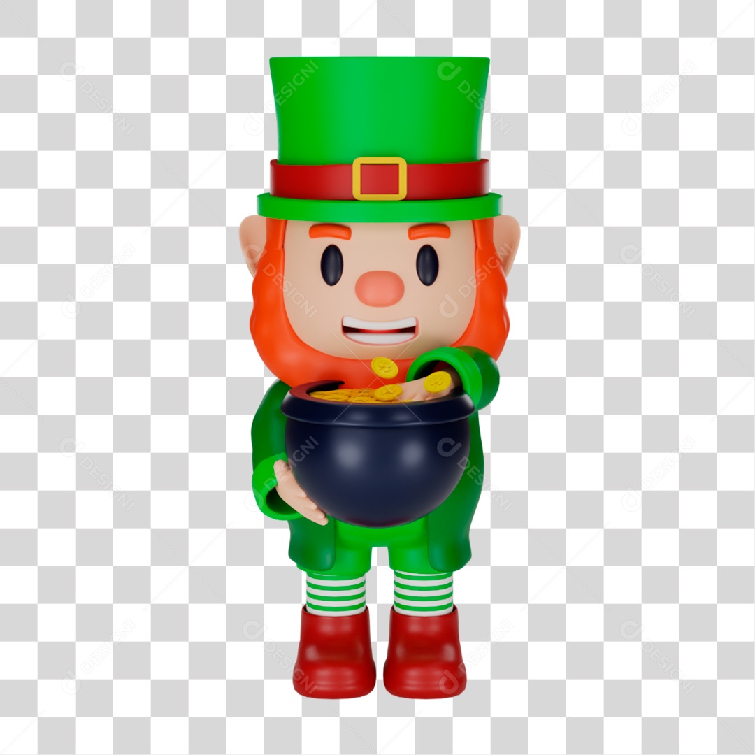 Elemento 3D de Duende PNG Transparente