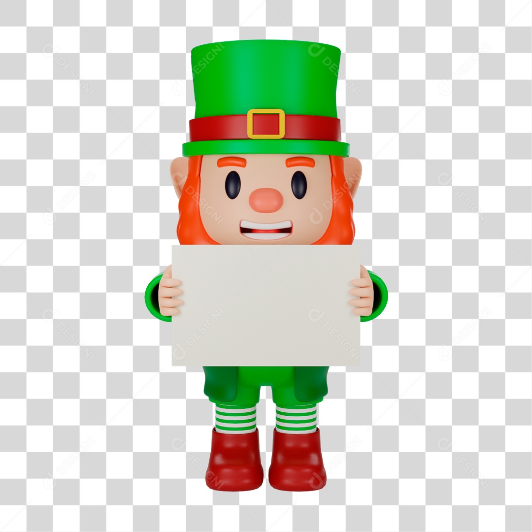 Elemento 3D de Duende PNG Transparente