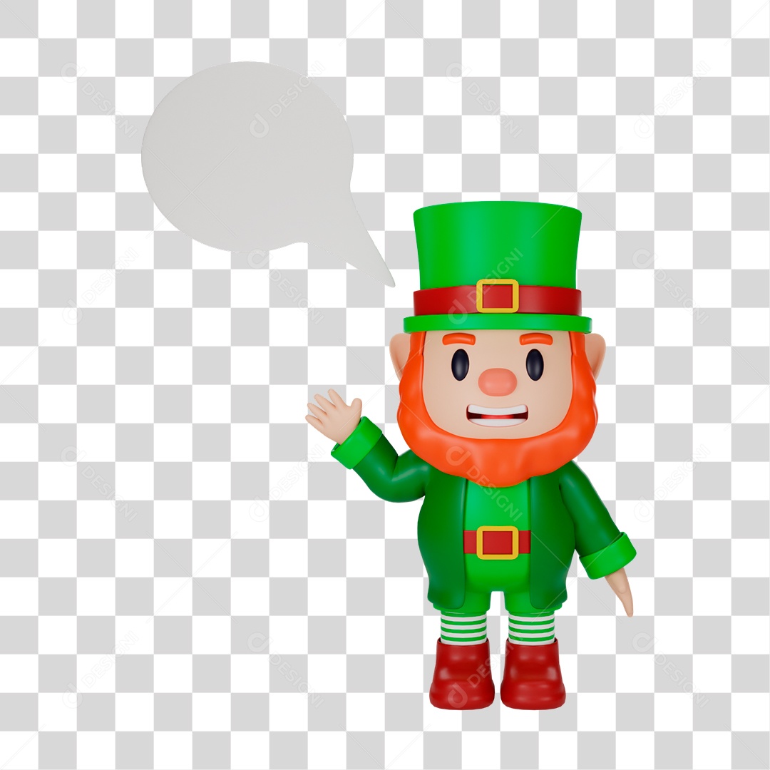 Elemento 3D de Duende PNG Transparente