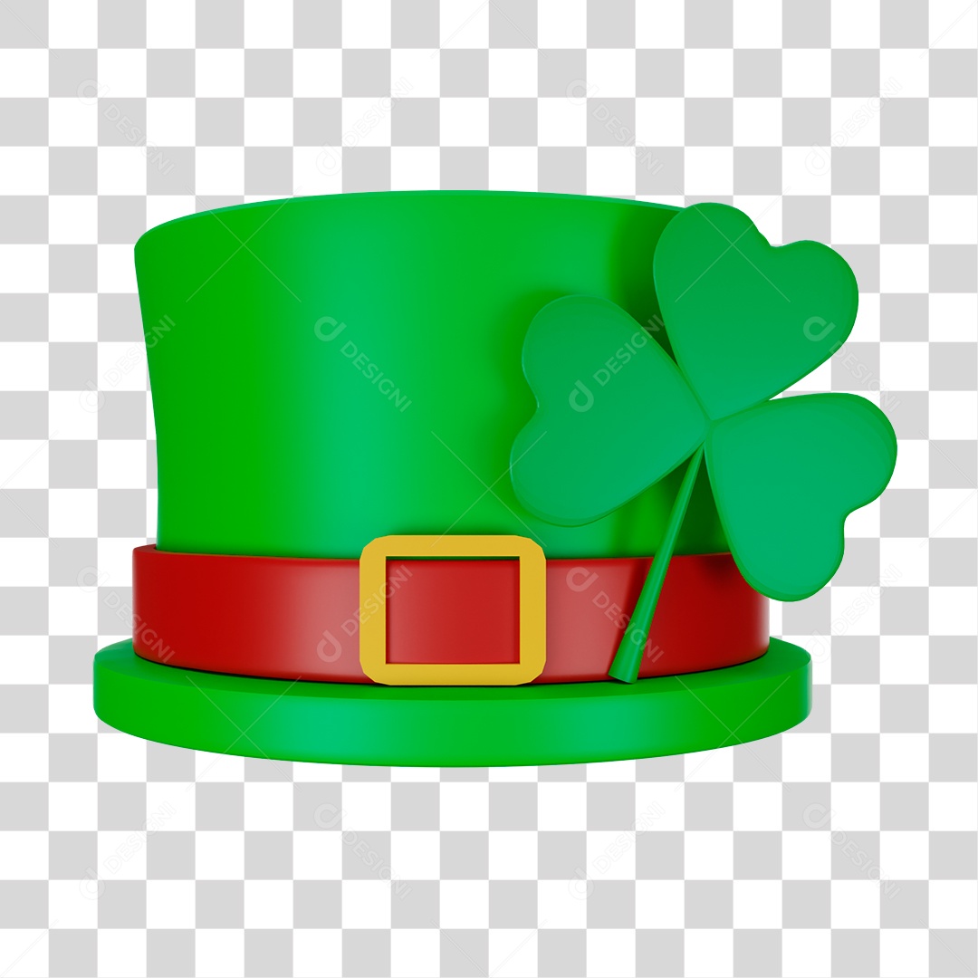 Elemento 3D de Chapéu de Duende PNG Transparente