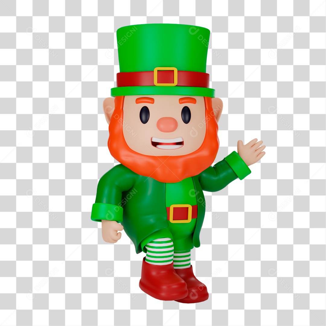 Elemento 3D de Duende PNG Transparente