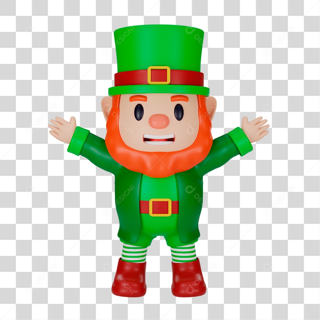 Elemento 3D de Duende PNG Transparente