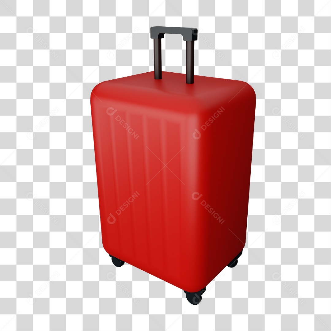 Mala de Viagem Vermelha PNG Transparente