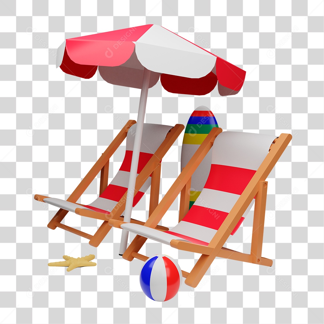 Desenho de Utensílios de Praia PNG Transparente