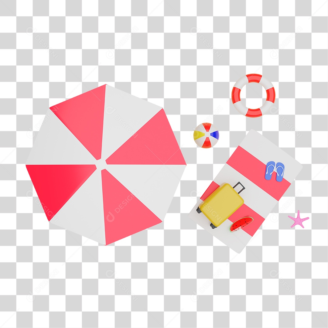 Desenho de Utensílios de Praia PNG Transparente