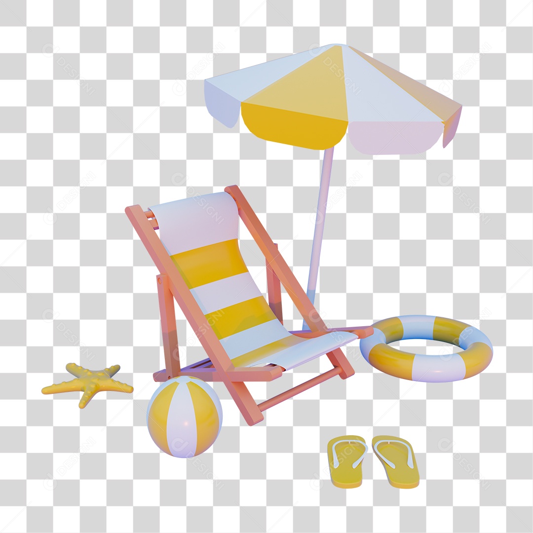 Desenho de Utensílios de Praia PNG Transparente