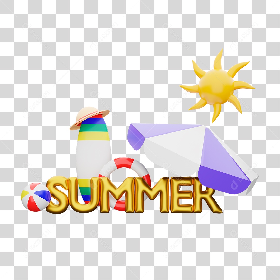 Verão Praia Sol PNG Transparente