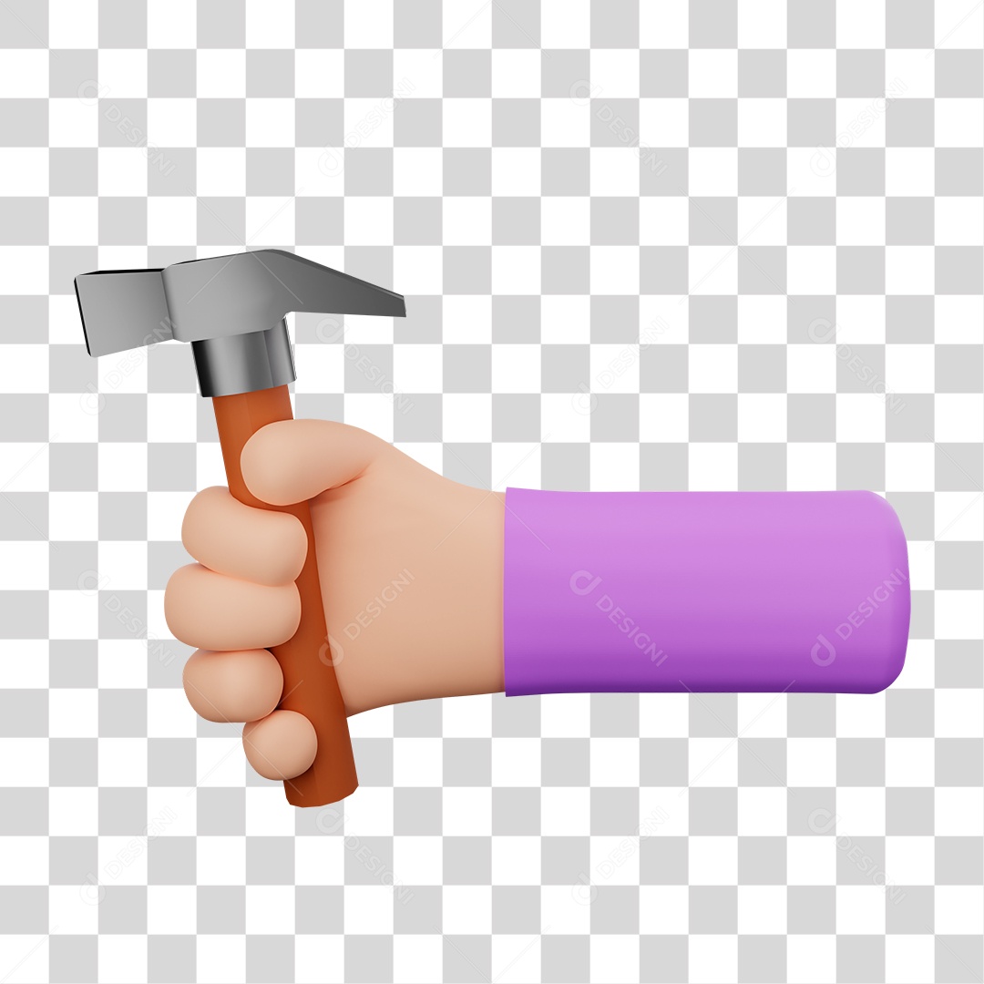 Mão com Martelo PNG Transparente