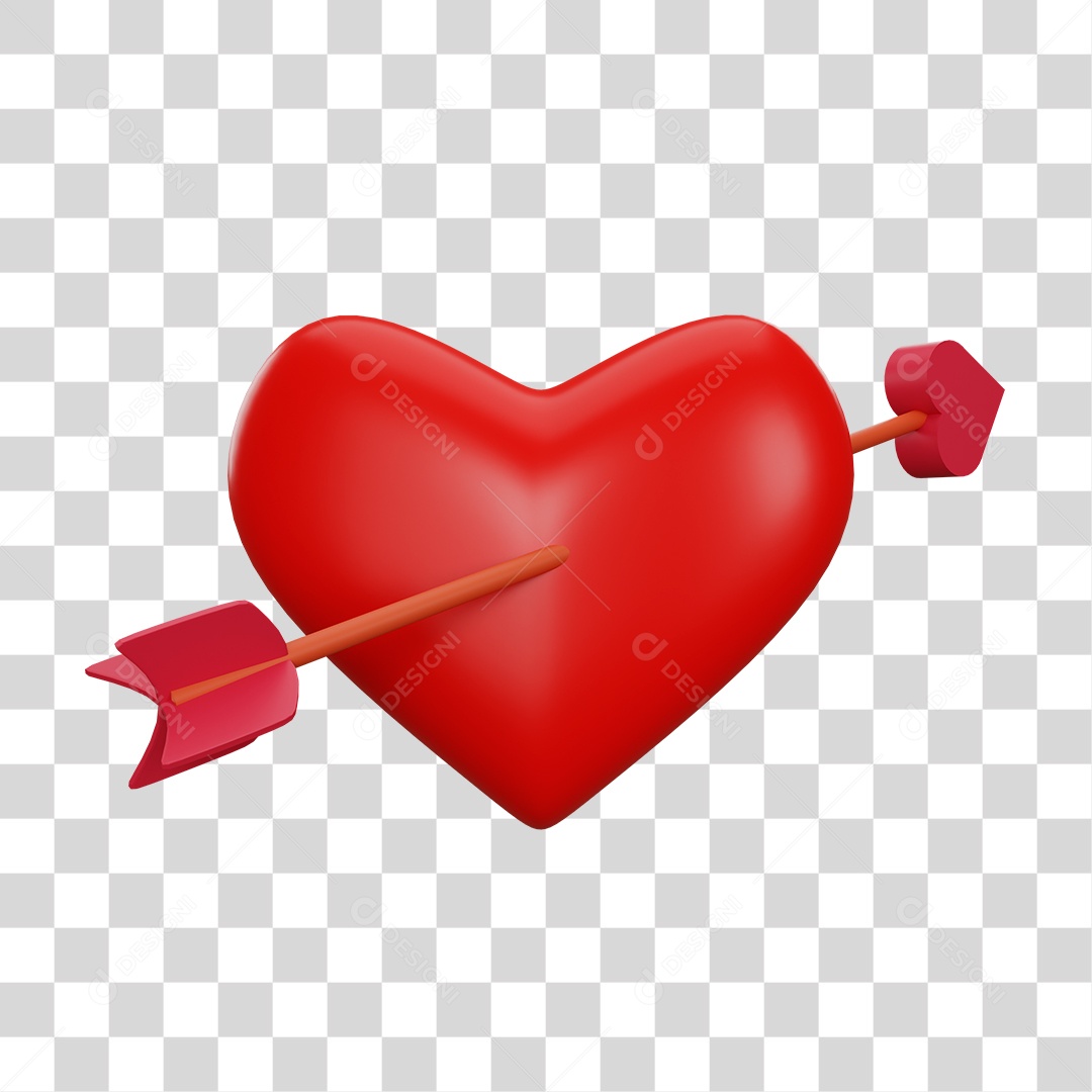 Coração com Flecha PNG Transparente