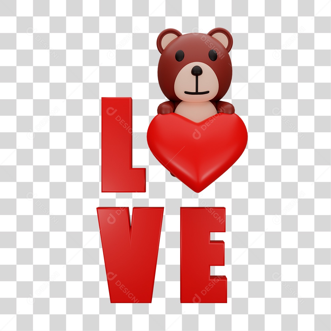 Amo, Urso de Pelúcia PNG Transparente