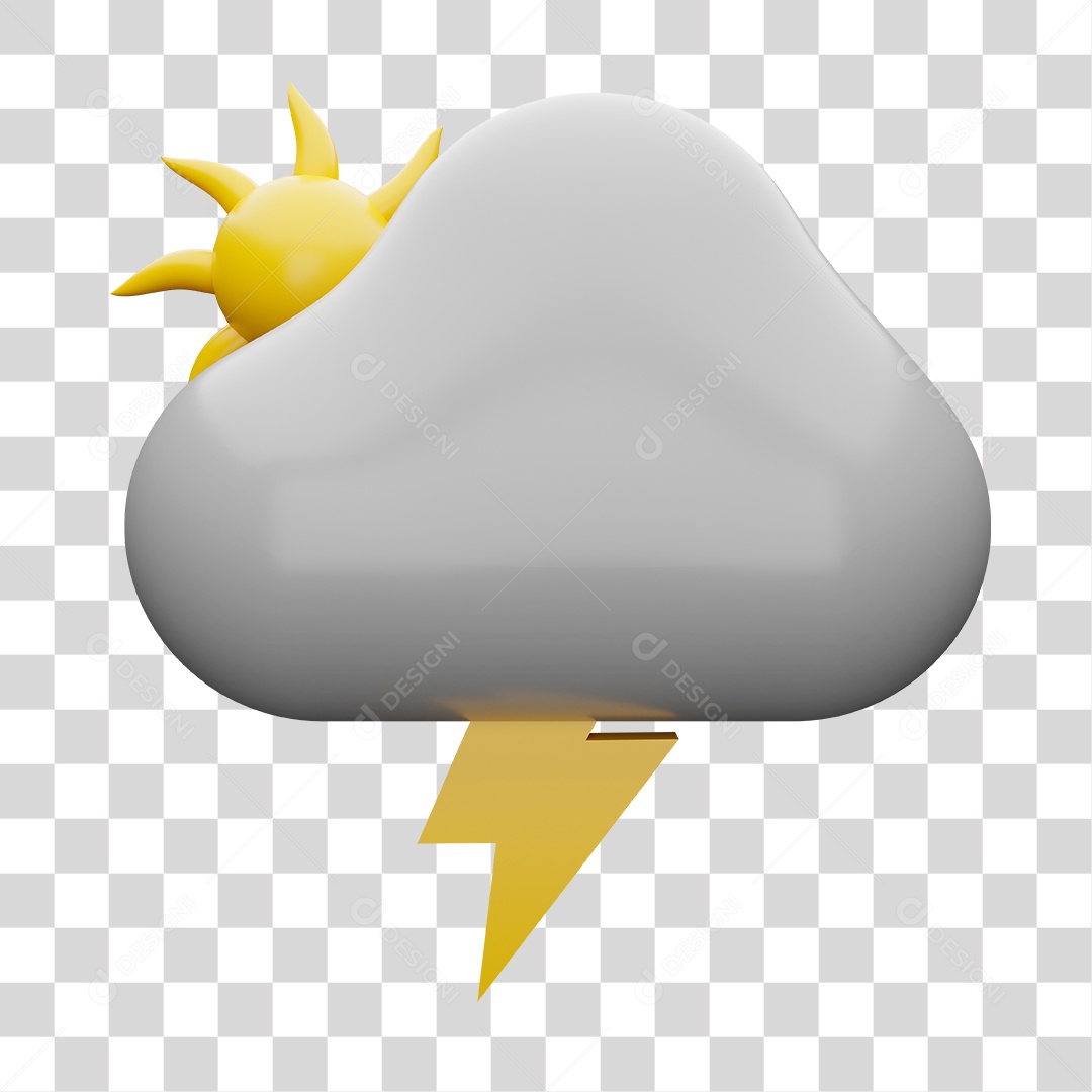 Elemento 3D Ilustrando Previsão do Tempo PNG Transparente