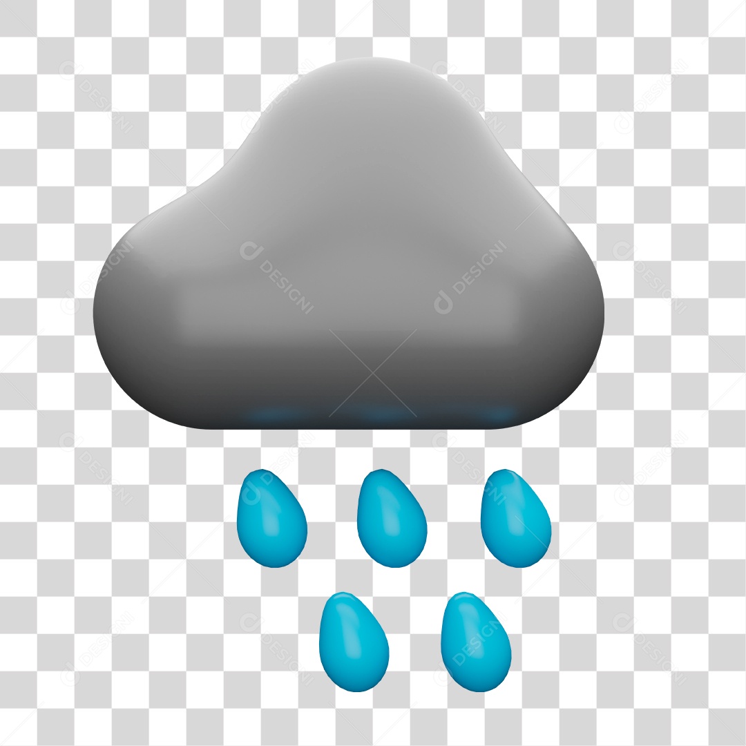 Elemento 3D Ilustrando Previsão do Tempo PNG Transparente