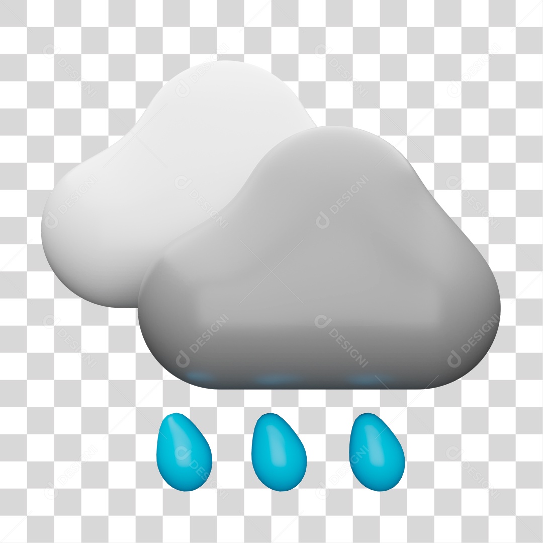 Elemento 3D Ilustrando Previsão do Tempo PNG Transparente