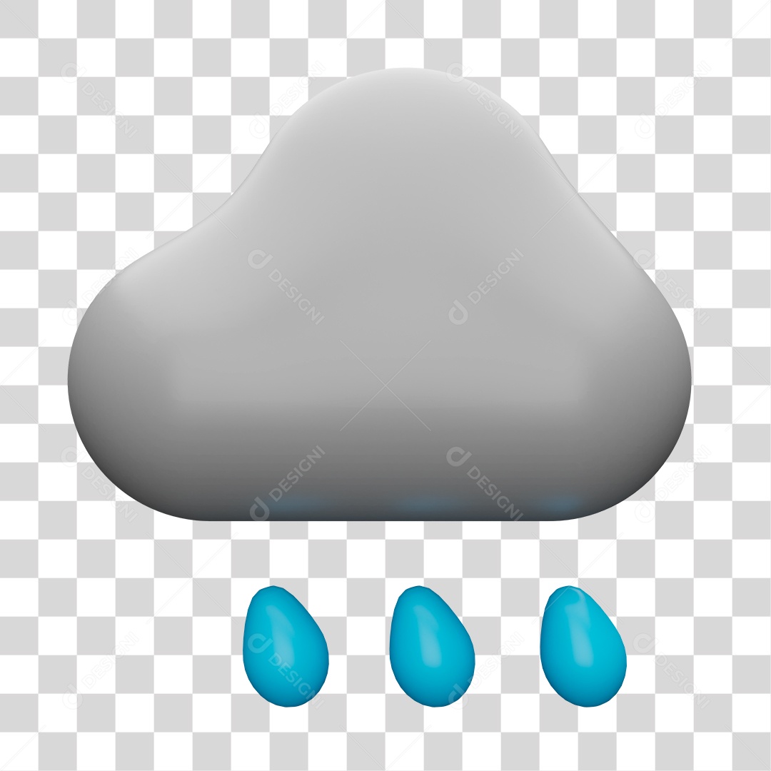 Elemento 3D Ilustrando Previsão do Tempo PNG Transparente