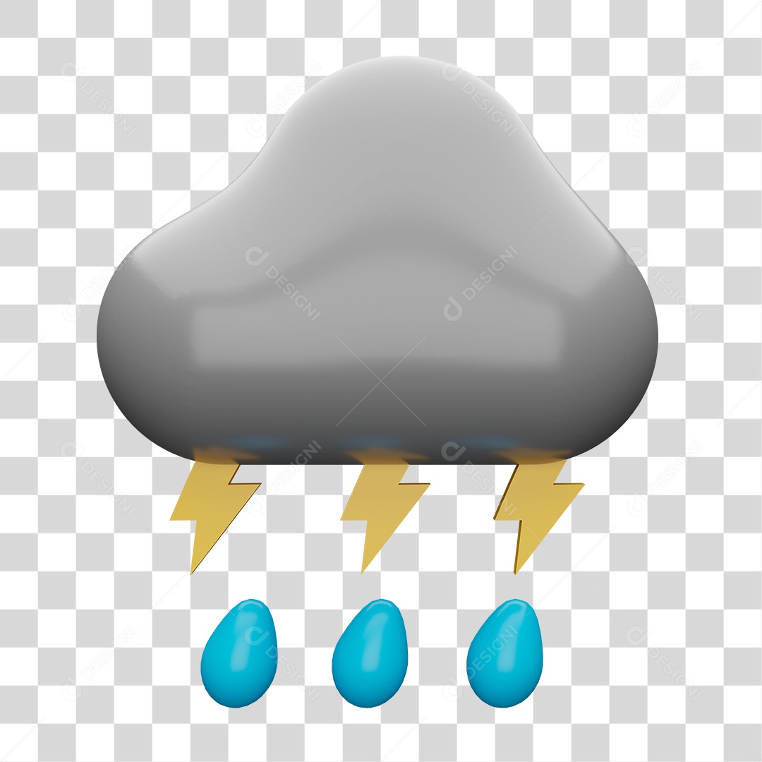 Elemento 3D Ilustrando Previsão do Tempo PNG Transparente