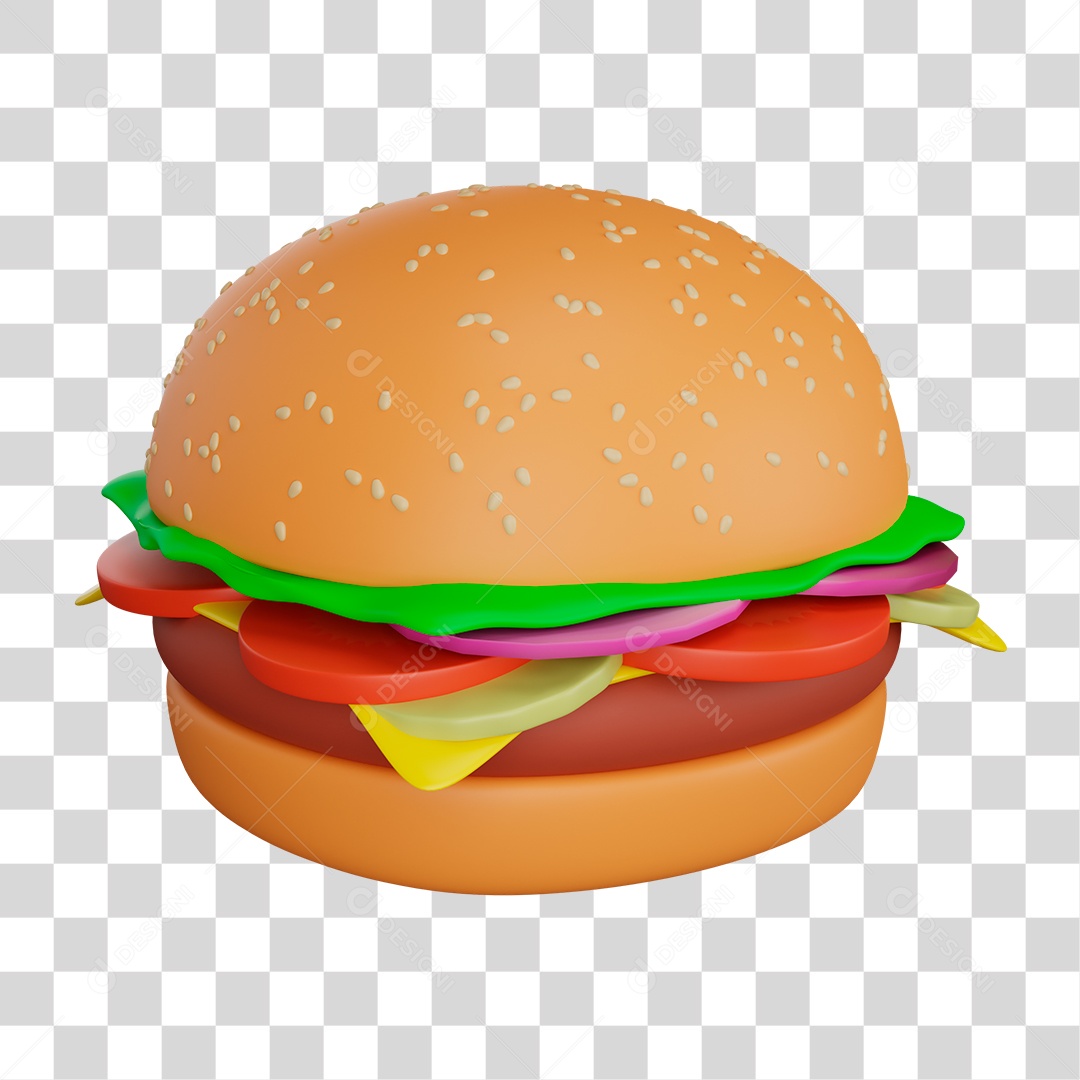 Desenho de Hambúrguer Delicioso PNG Transparente