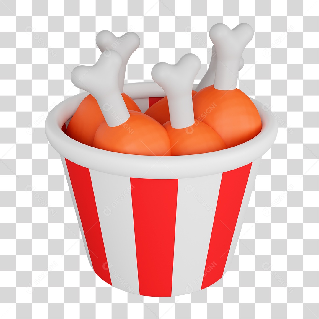 Desenho de Balde Com Coxinhas De Frango PNG Transparente