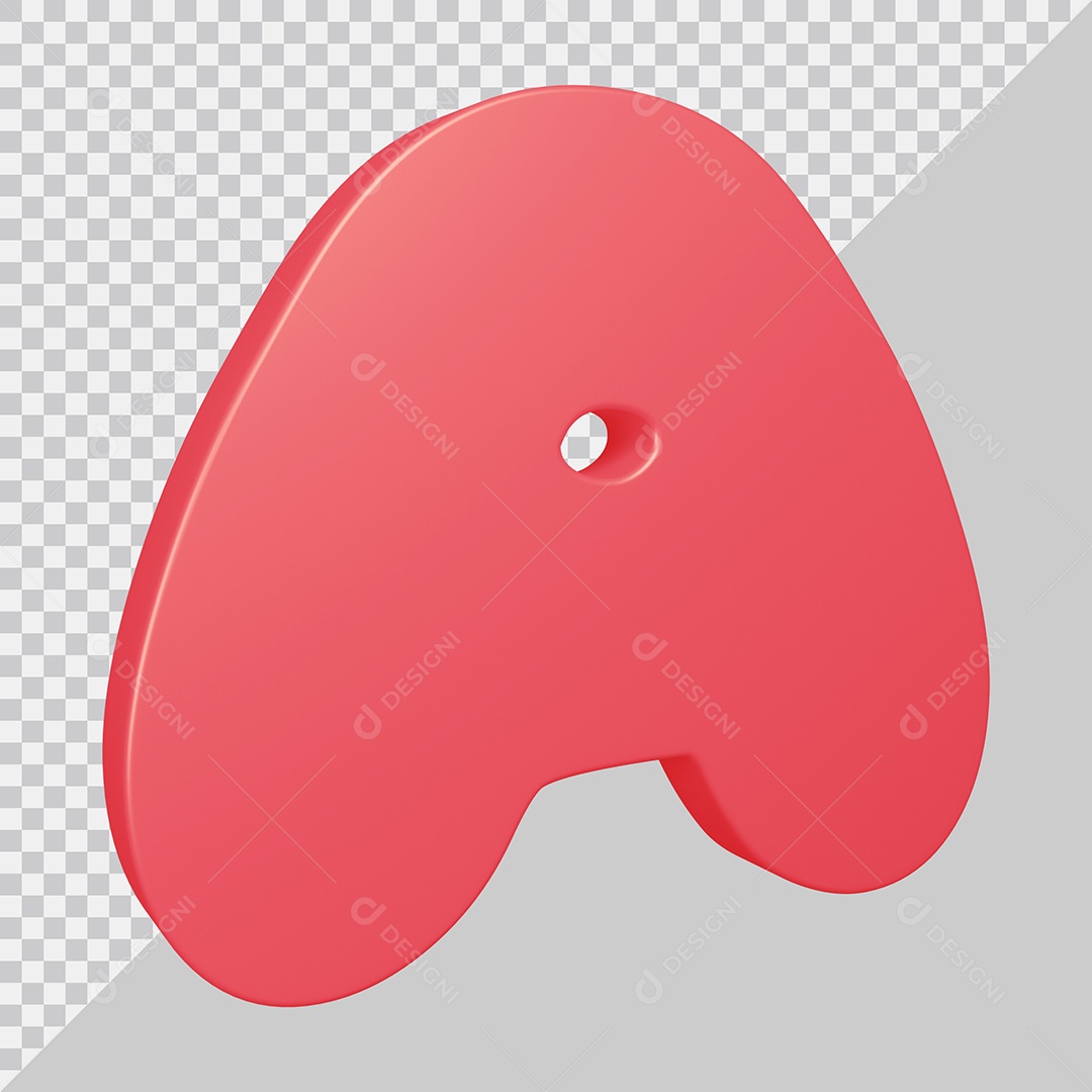 Elemento 3D Para Composição Letra A Rosa PSD
