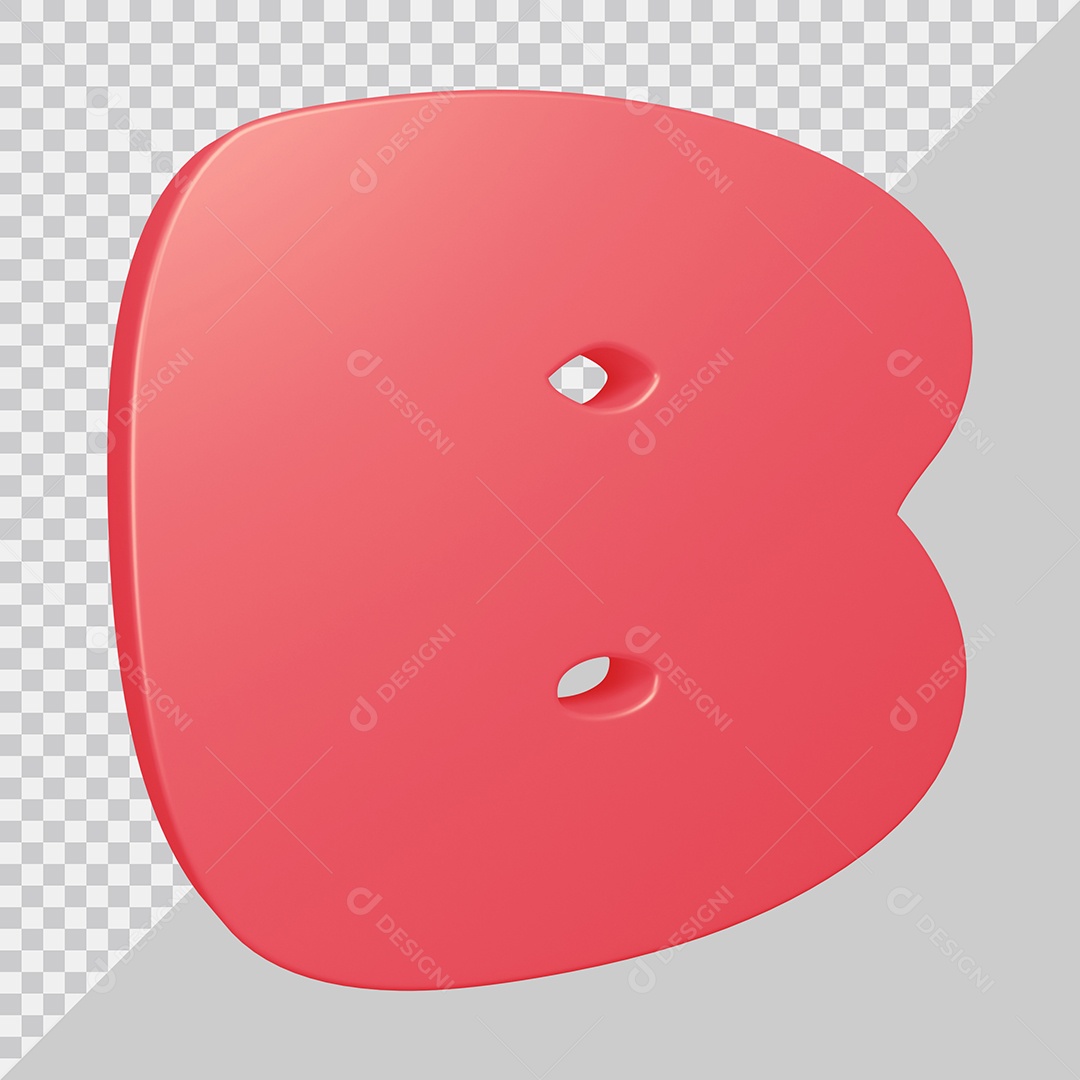 Elemento 3D Para Composição Letra B Rosa PSD