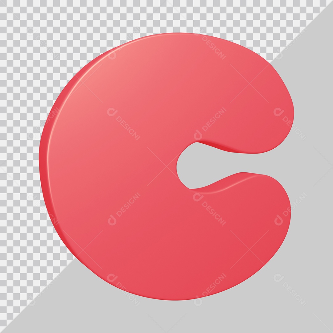 3D Element For Composition Letter C Pink PSD