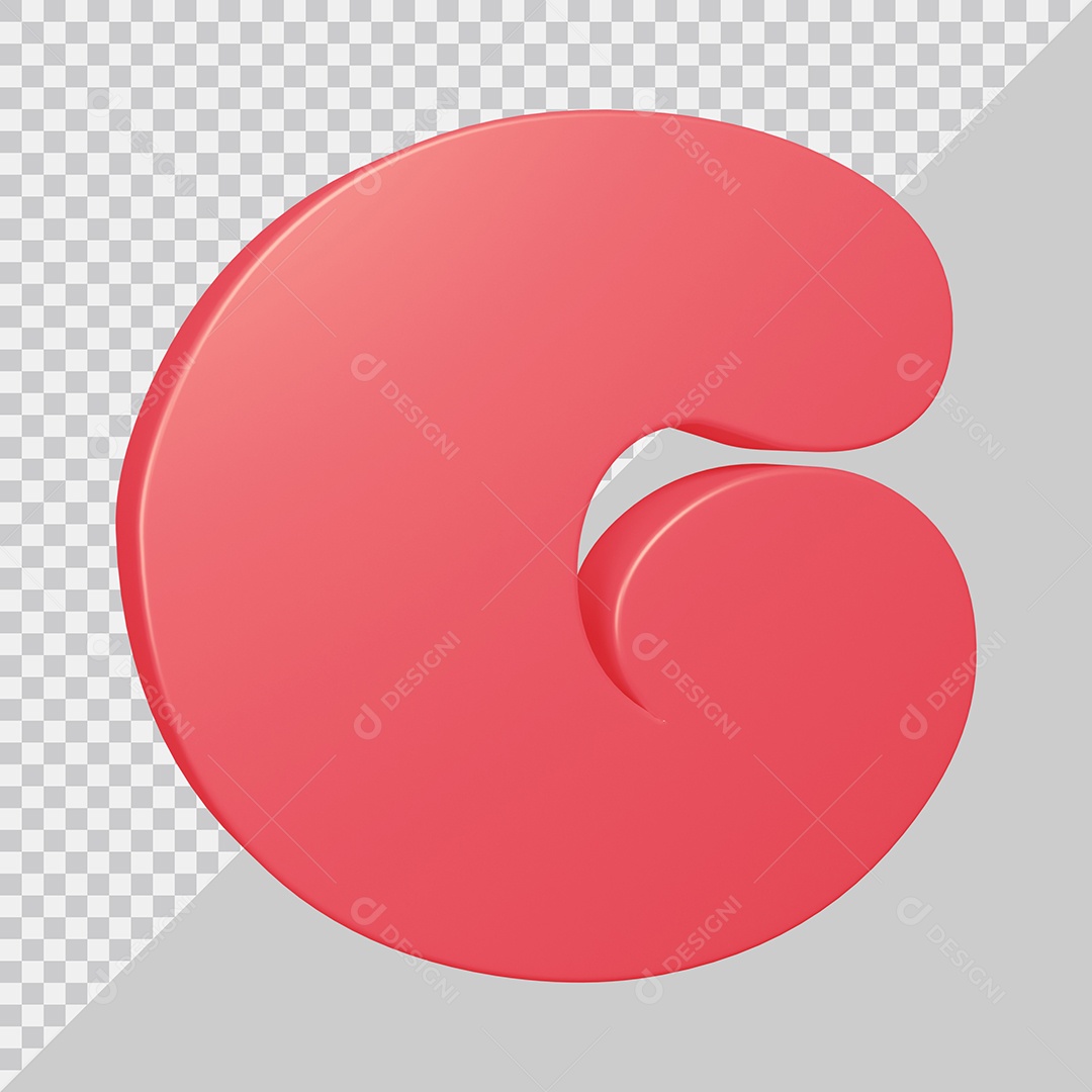 Elemento 3D Para Composição Letra G Rosa PSD