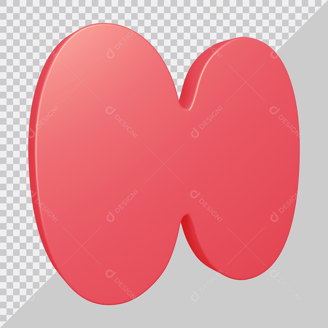 Elemento 3D Para Composição Letra H Rosa PSD