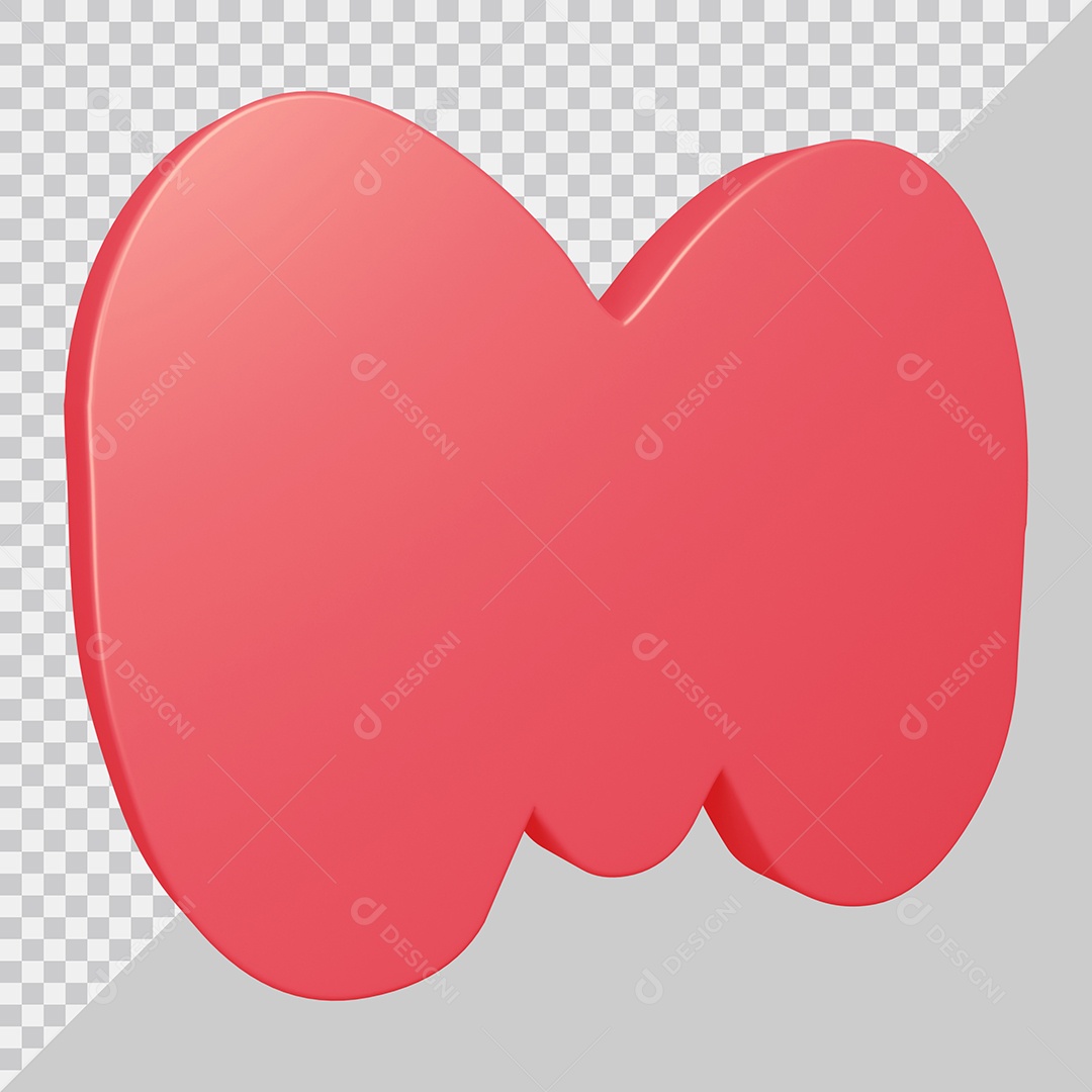 Elemento 3D Para Composição Letra M Rosa PSD