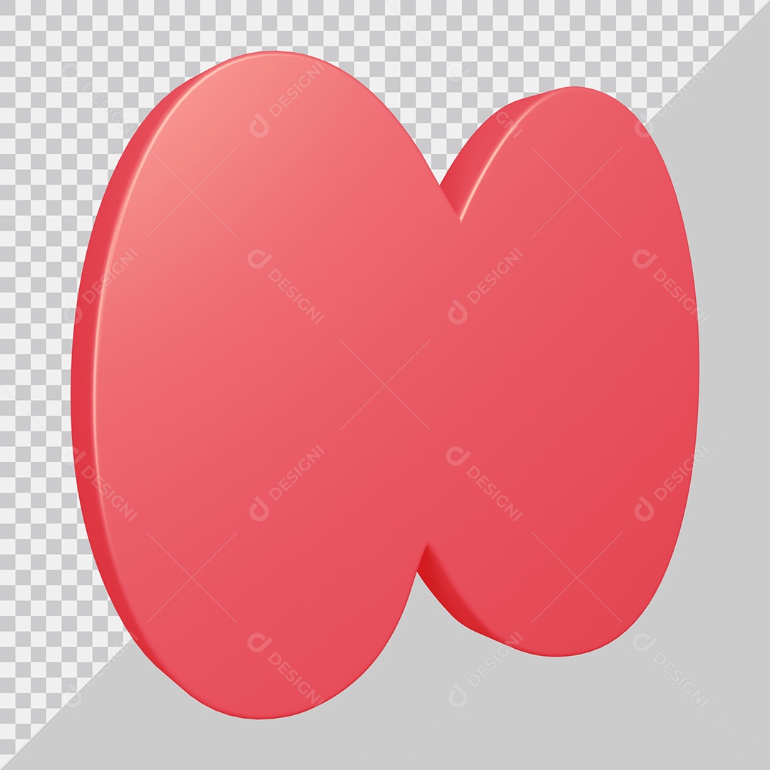 Elemento 3D Para Composição Letra N Rosa PSD