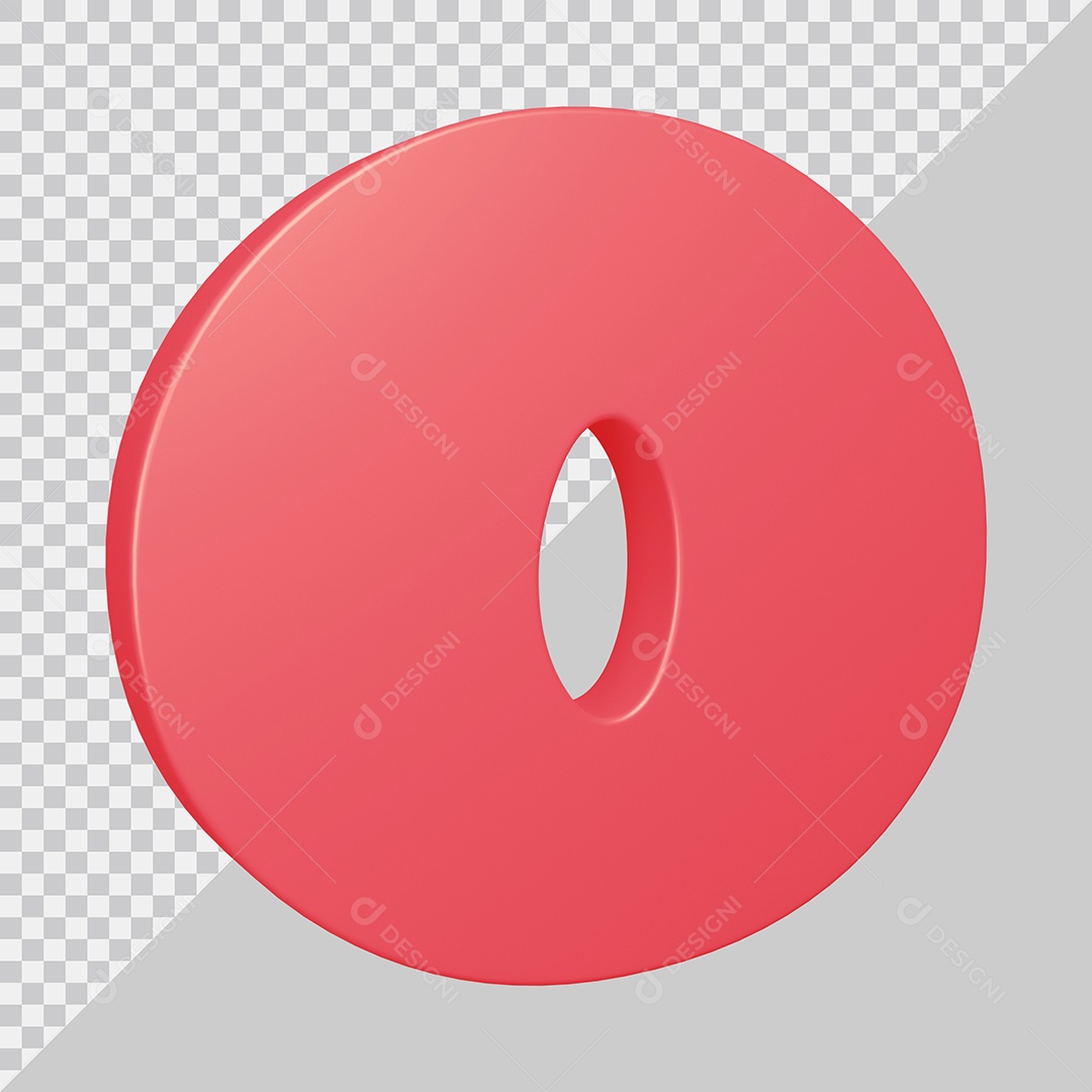 Elemento 3D Para Composição Letra O Rosa PSD