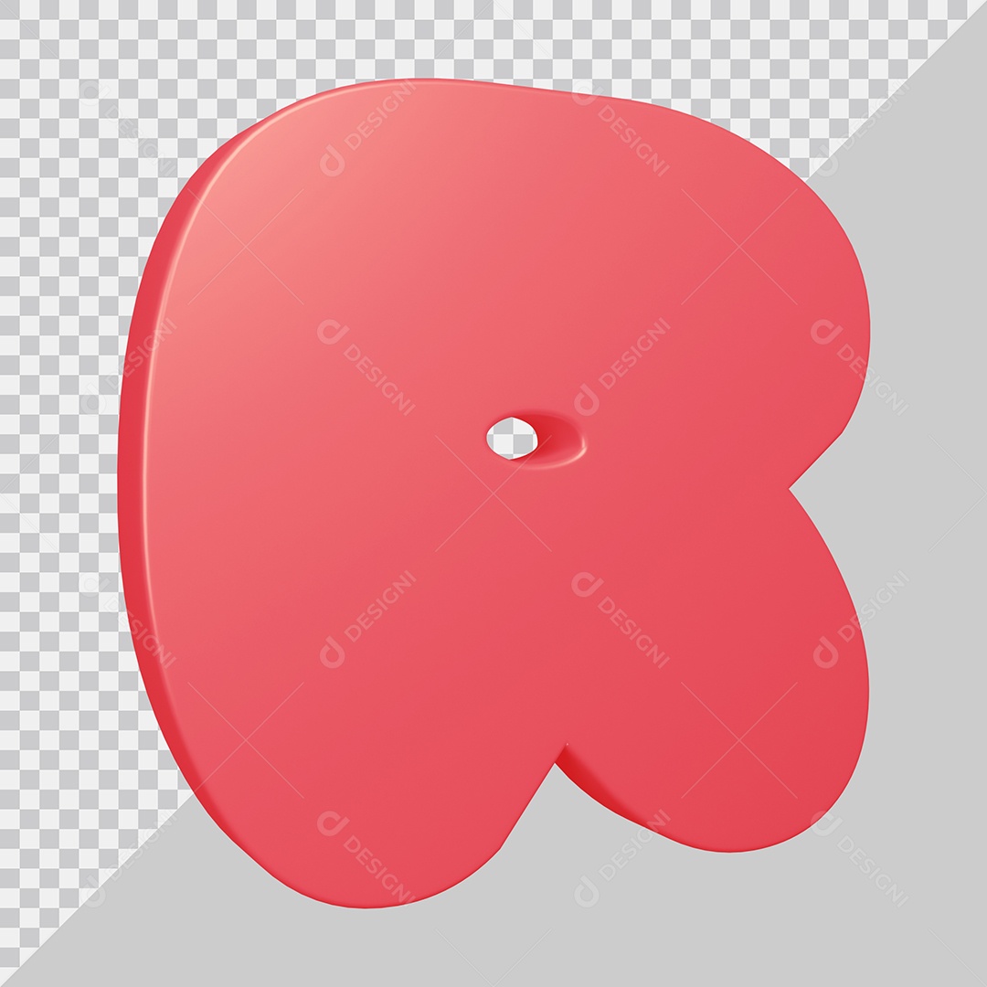 Elemento 3D Para Composição Letra R Rosa PSD