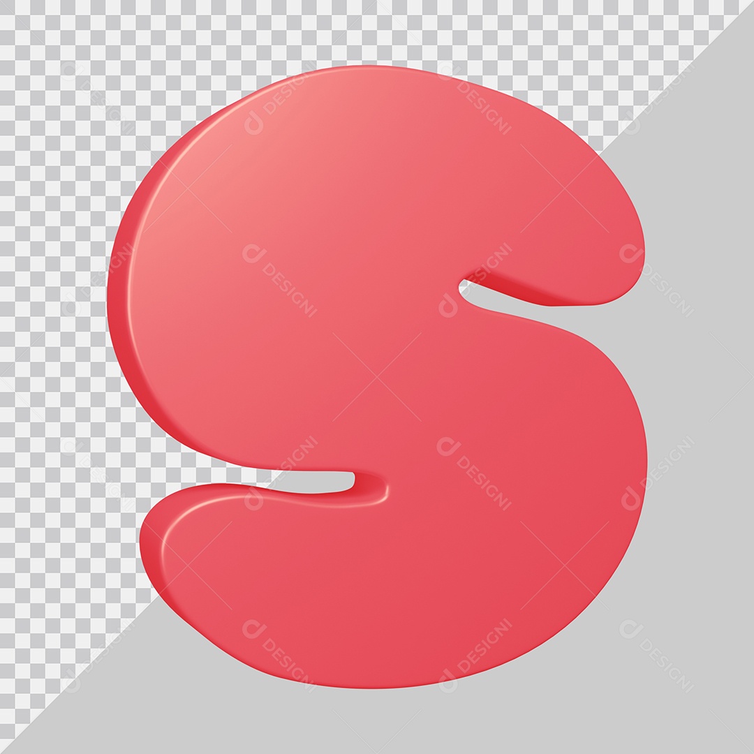 Elemento 3D Para Composição Letra S Rosa PSD