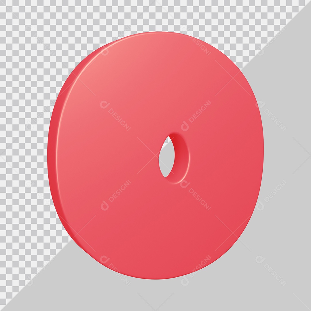 Elemento 3D Para Composição Número 0 Rosa PSD