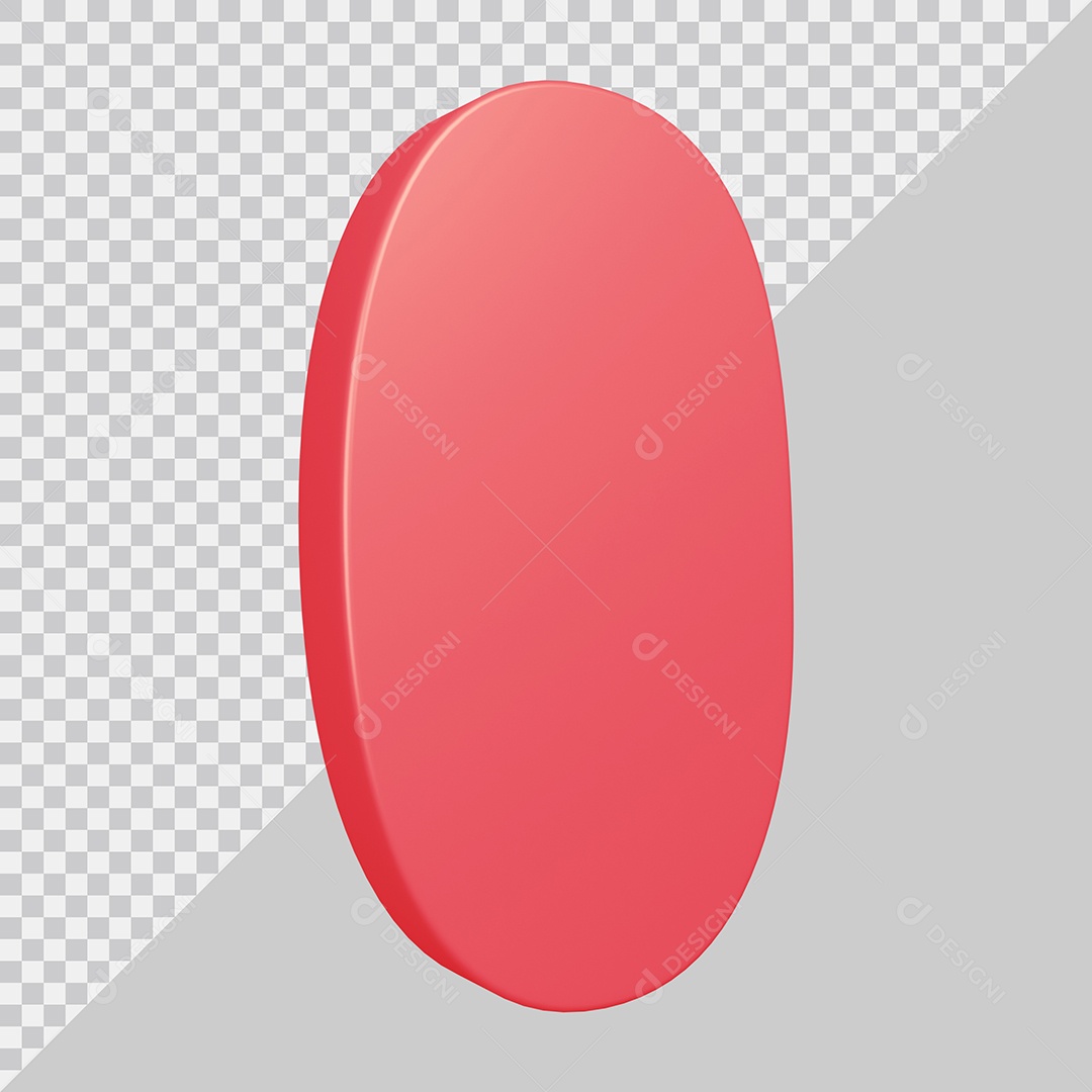 Elemento 3D Para Composição Número 1 Rosa PSD