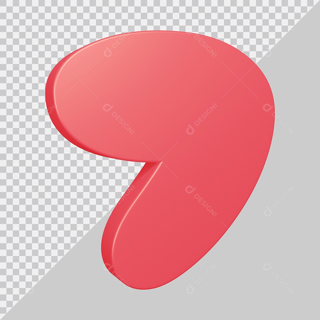 Elemento 3D Para Composição Número 7 Rosa PSD