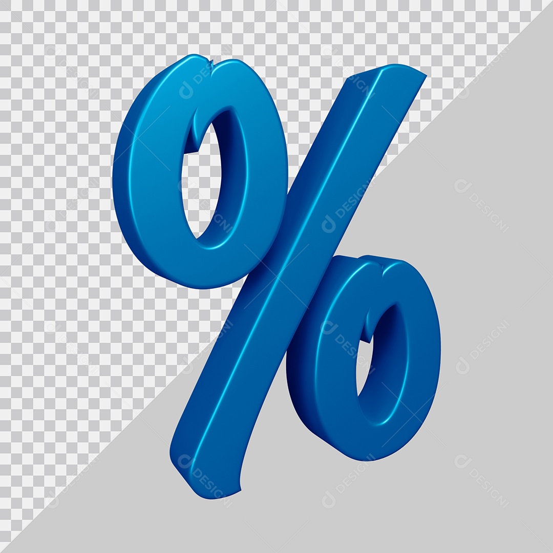Elemento 3D Para Composição % Azul PSD