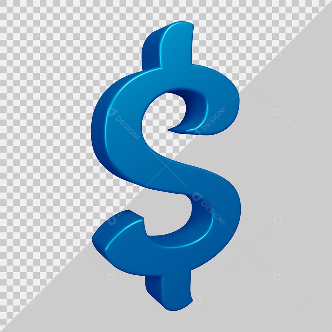 Elemento 3D Para Composição $ Azul PSD