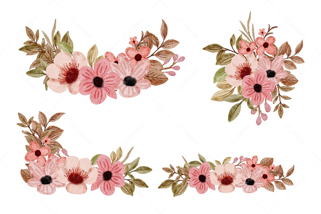 Lindo buquê de flores e deixe para decoração em água