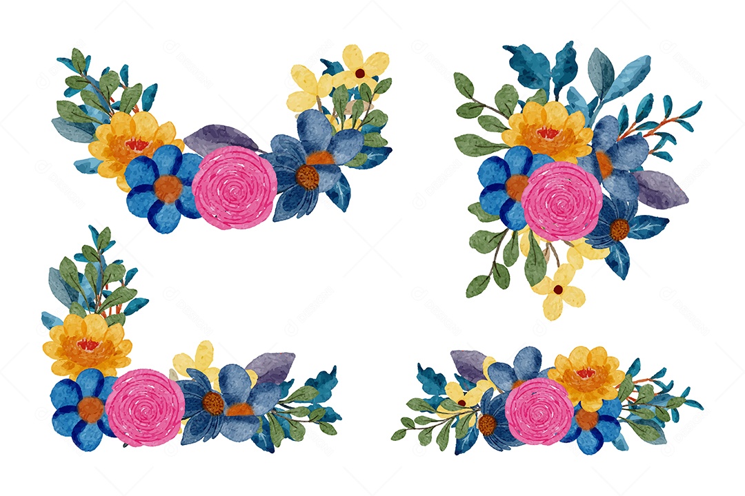 Lindo buquê de flores e deixe para decoração em água