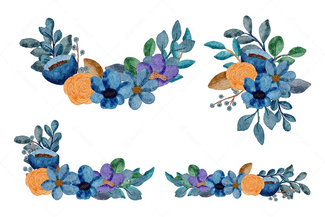 Lindo buquê de flores e deixe para decoração em água