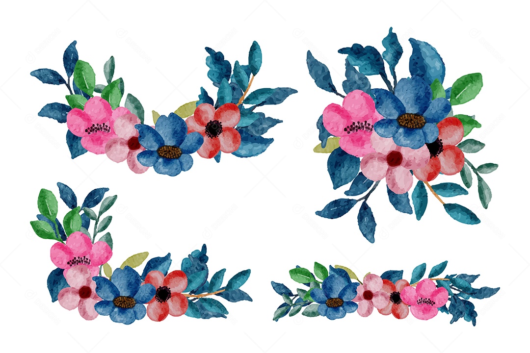 Lindo buquê de flores e deixe para decoração em água