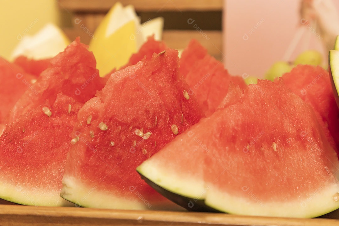 Pedaços de melancias fatiado