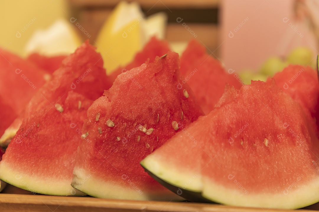 Pedaços de melancias fatiado