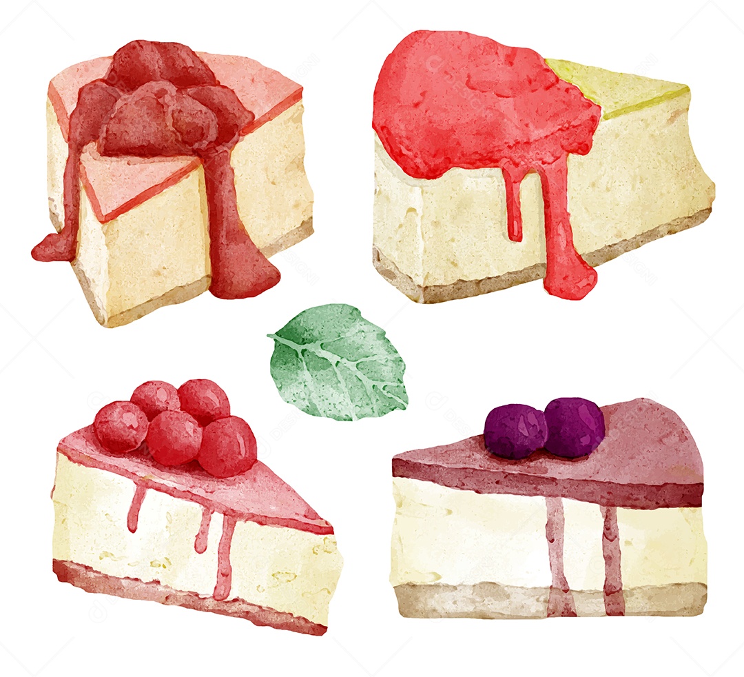 Set of bread and bakery products items for coffee shop elements