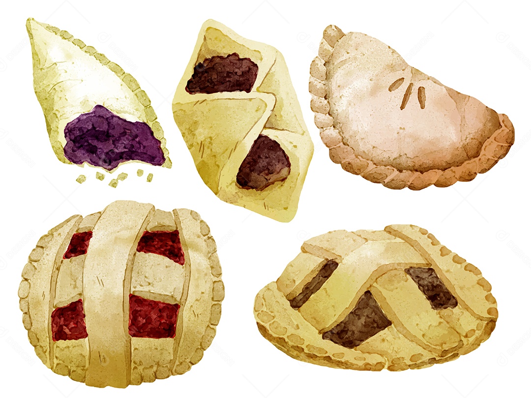 Conjunto de itens de produtos de pão e padaria para elementos de cafeteria