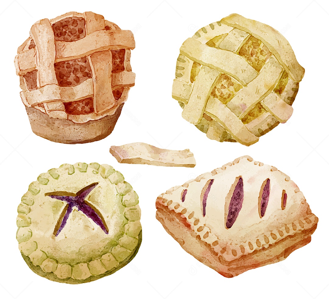 Conjunto de itens de produtos de pão e padaria para elementos de cafeteria