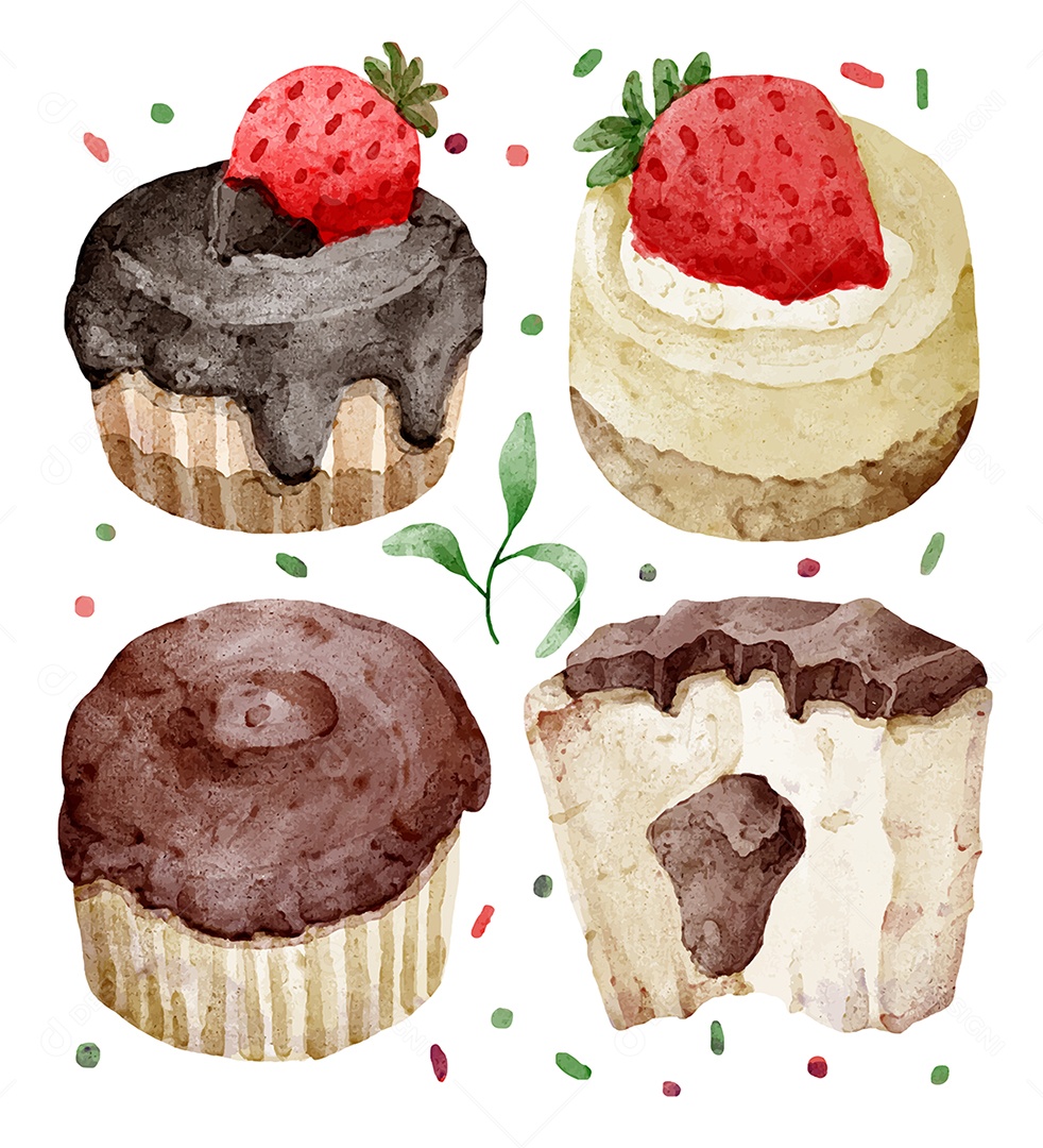 Conjunto de itens de produtos de pão e padaria para elementos de cafeteria